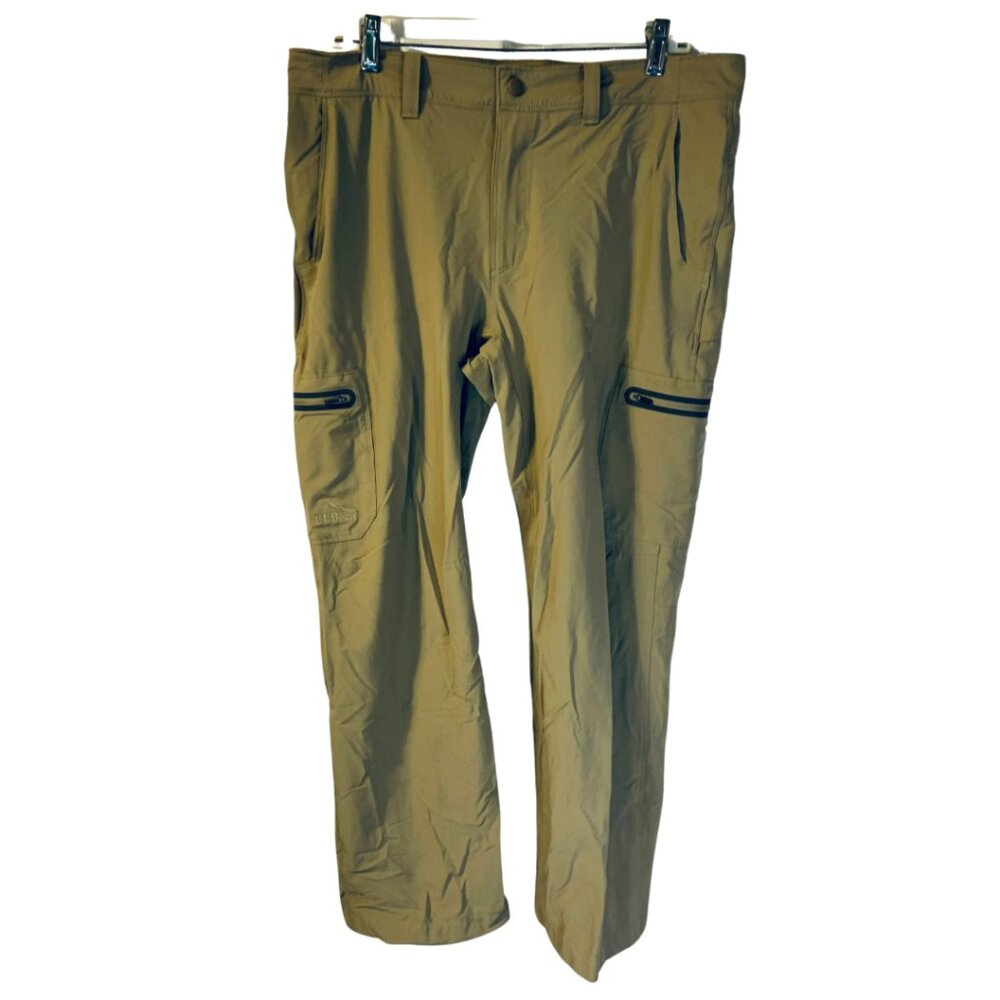 LL Bean Men's Cresta Hiking Pants Size 35 x 29 Water Resistant Nylon Stretch